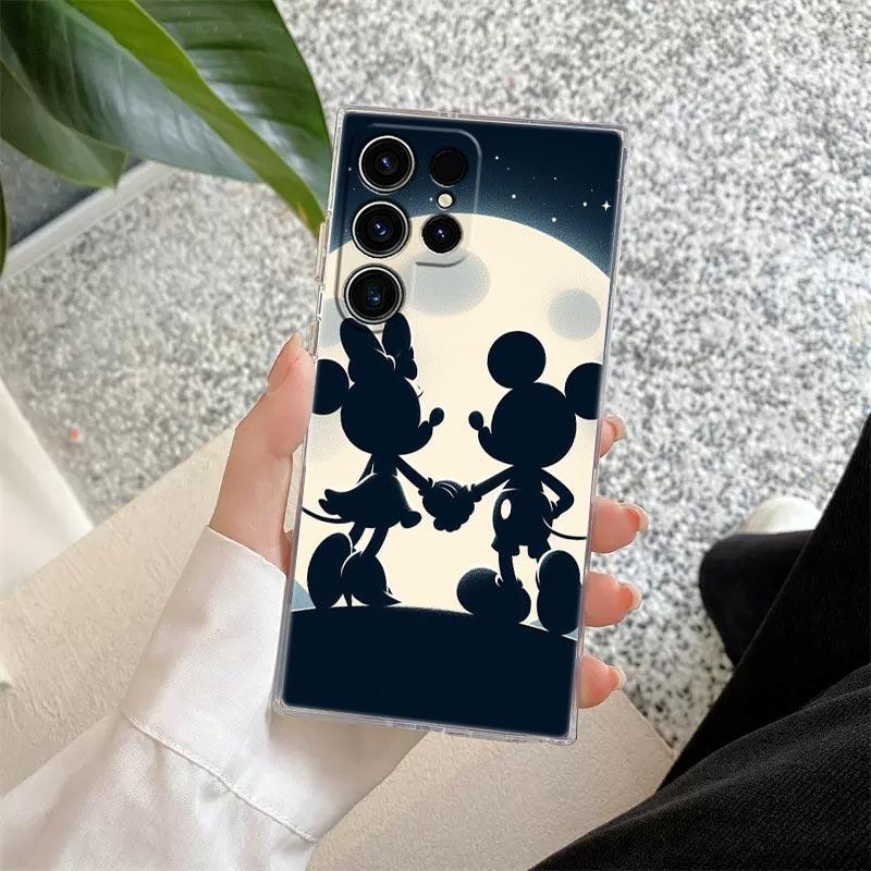 Disney Love Mickey Minnie Transparent Case For Samsung Galaxy S26 S25 Ultra S24 S22 S26 Plus S20 S23 S21 S25 FE 5G Clear Cover