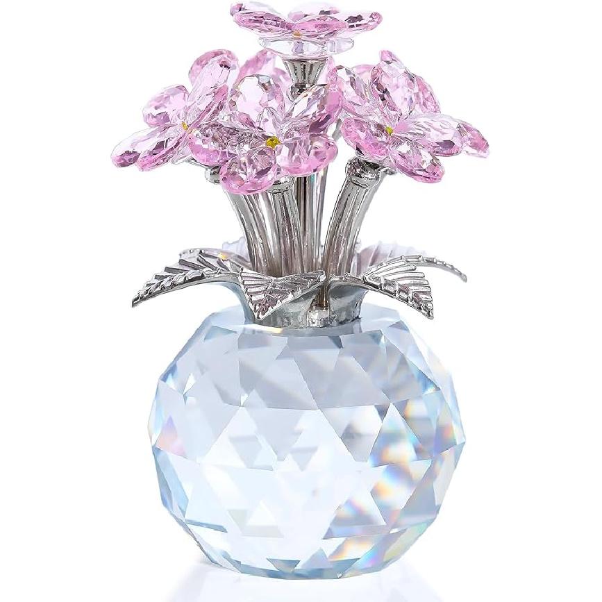 Ornalrist Blue K9 Crystal Forget Me Not Flowers Gifts for Women, Mom, Meaningful Remembrance Gifts, Birthday Gifts for Friend Sister, Glass