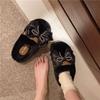Schleife 2025 Herbst und Winter neue Damen Winter Indoor Zuhause weiche Sohle rutschfest warm Plüsch dicke Sohle Baumwollpantoffeln
