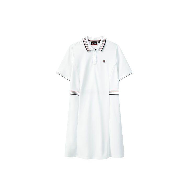 FILA Retro Casual Breathable Polo Dress Women Dresses White F11W121310FWT