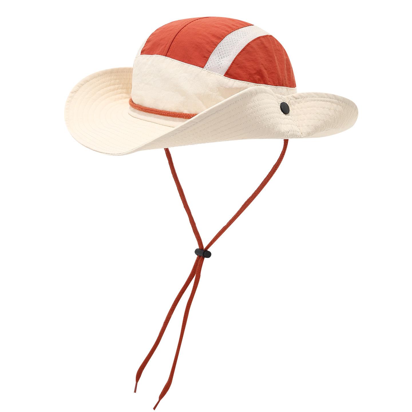 

Kids Cowboy Hat Breathable Mesh Wide Brim Anti-UV Outdoor Hiking Bucket Hat Adjustable Foldable Waterproof Travel Beach Hat оранжевый