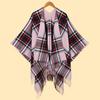 Autumn Winter Unisex Plaid Fringe Warm Cape Shawl
