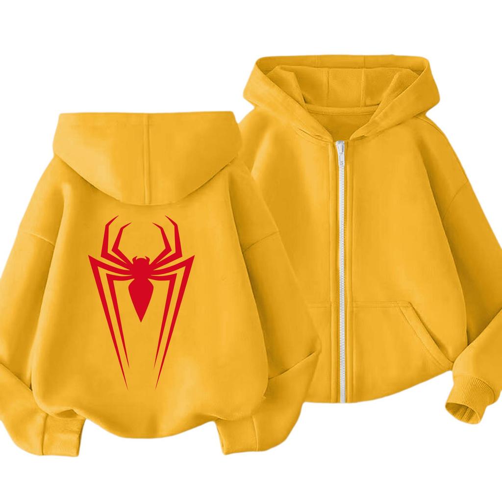Kids Hooded Pullover Long Sleeve Jacket Trendy Outerwear for Boys and Girls