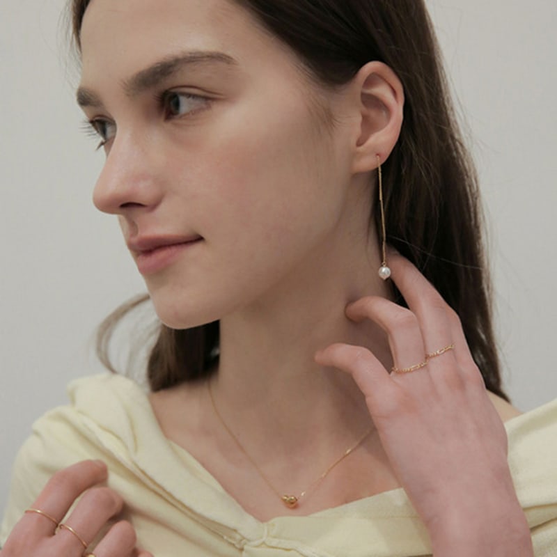 Modernlike 14k Gold-filled Silver Long Pearl Drop Earrings