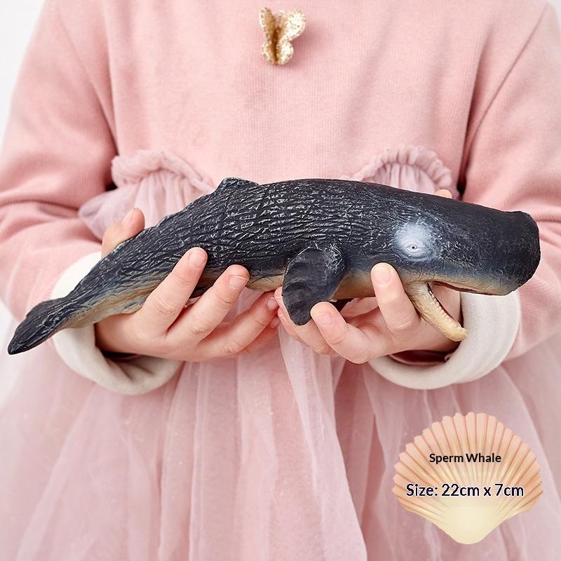Soft Rubber Marine Animal Model Realistic Great White Shark Blue Whale Turtle Megalodon Duck Toys Collectible Action Figures