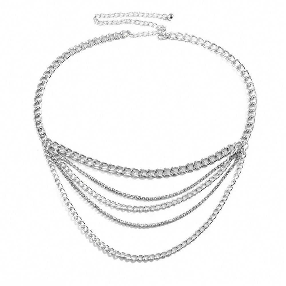 European and American Jewelry Hip-hop Trend Style Multi-layer Fringed Diamond Chain Waist Chain Retro Sexy Body Chain Female