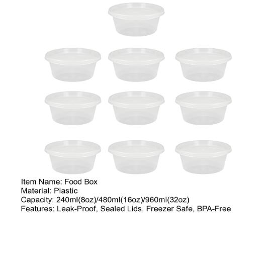 10Pcs Food Storage Containers with Lids Leak-proof Soup Containers BPA-Free Microwave Freezer Dishwasher Meal Prep Containers