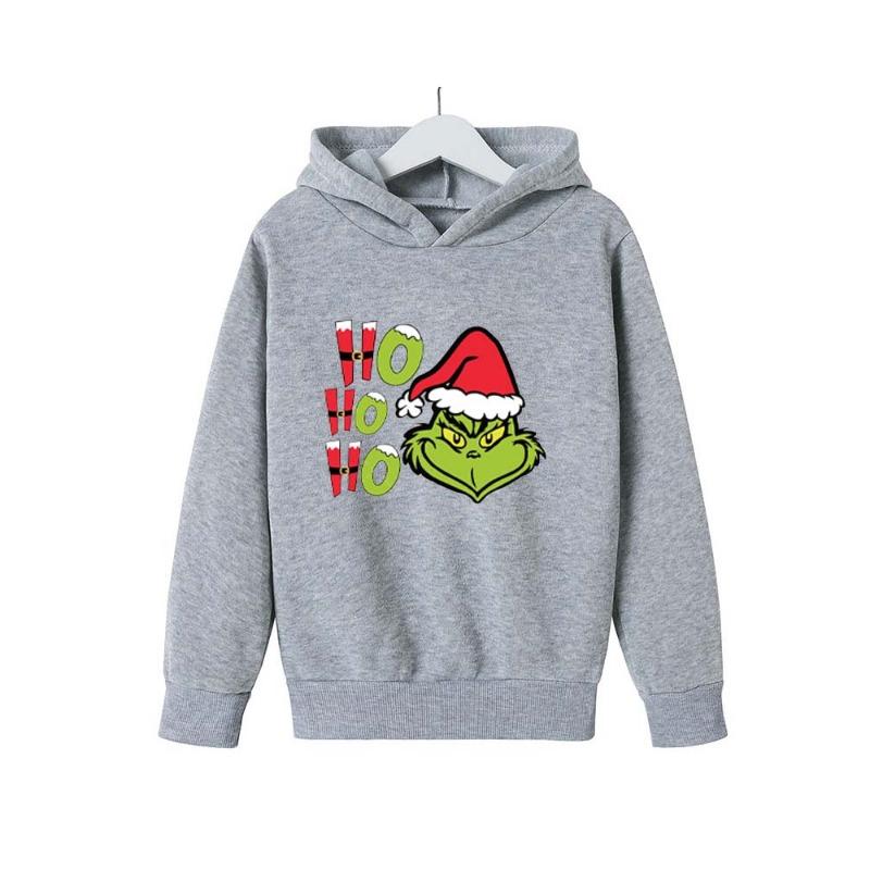 Green Haired Monsters Get Christmas Gifts Hoodie Casual Men Hoodies Kids Hoodies Casual Pullover