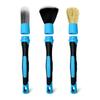 Auto Detailing Brushes 3 Piece Set For Complete Cleaning Car Ducts Crevices And Disks Constructed Of Strong Plastic With Color Ciphered Pulls