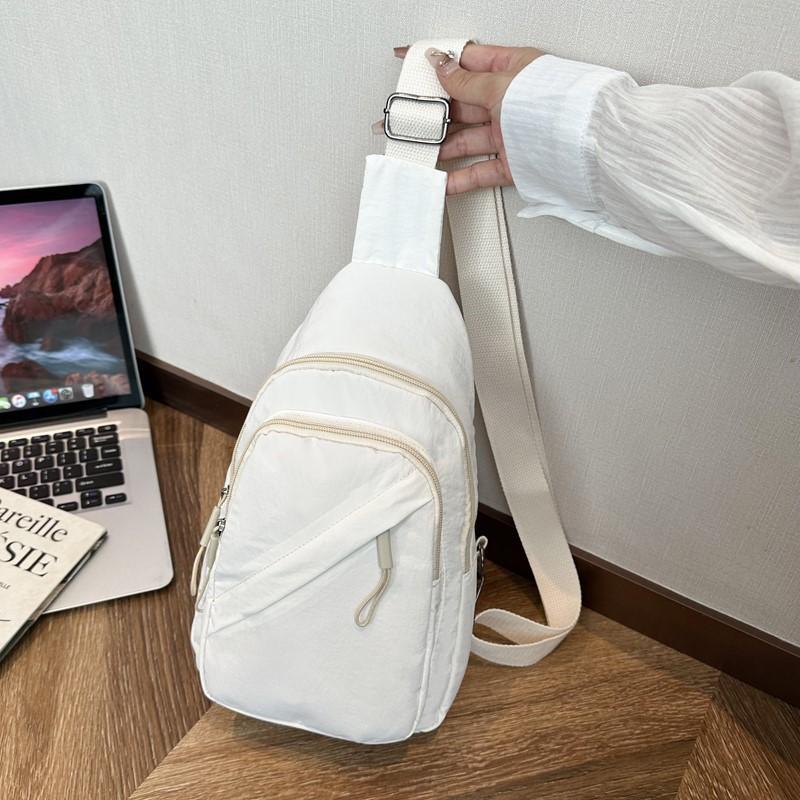2025 new multi-functional trend women's breast bag fashion casual nylon cloth shoulder small backpack chest small satchel