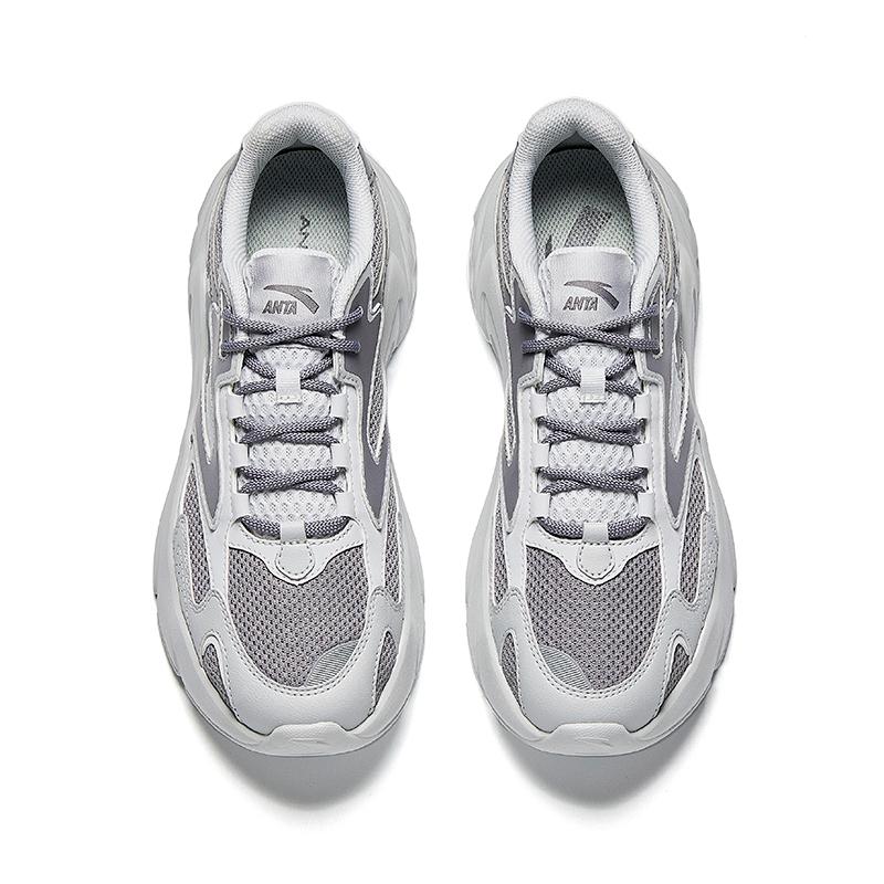 Anta Retro Versatile Non-Slip Breathable Low-Top Casual Running Shoes Men Sneaker Gray 912515505-2