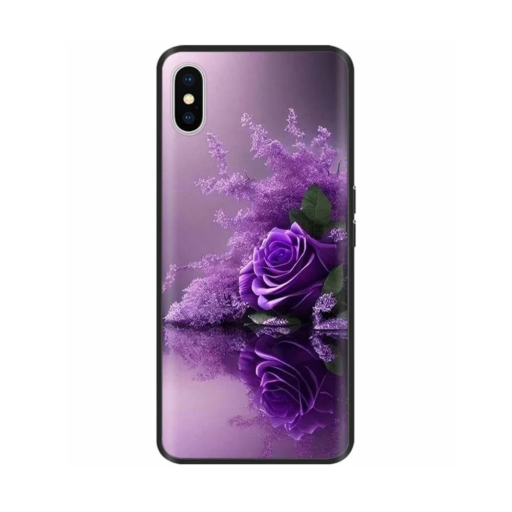 For iPhone X XS Flowers Soft TPU Silicone Phone Cases Shockproof Cover For iPhone X Xs Max XR Soft Liquid Housing Fundas Capa
