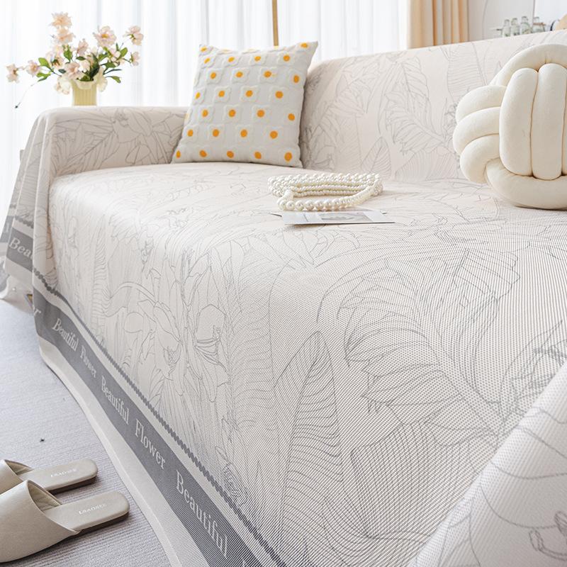 Summer Sofa Towel Japanese Banana Leaf All-Inclusive Sofa Cover Dust Cover Cool Breathable One-Piece Sofa Large Cover Cloth