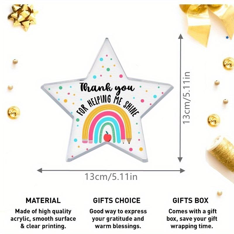"Helping Me Shine" Teacher Gift - Acrylic Desk Decor for Educators' Milestones