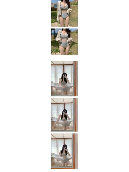 2025 Multi-Color Women's Sexy Korean Split Bikini - Nylon Swimwear Fashion