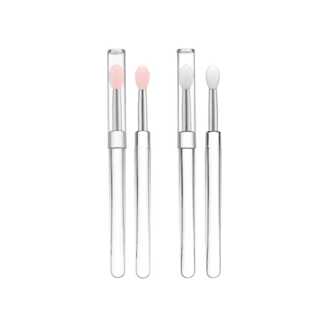 

UPLUS Silicone Lip Brush Set of 4 with Caps, for Lip Mask and Lipstick, Eyeshadow Brush, Multifunctional срібний