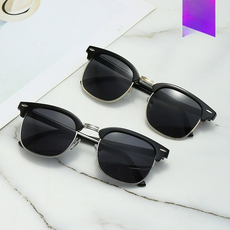 Classic Sunglasses Retro Rice Nail Half Frame Sunglasses Trendy Film Reflective Glasses Toad Glasses Sunglasses