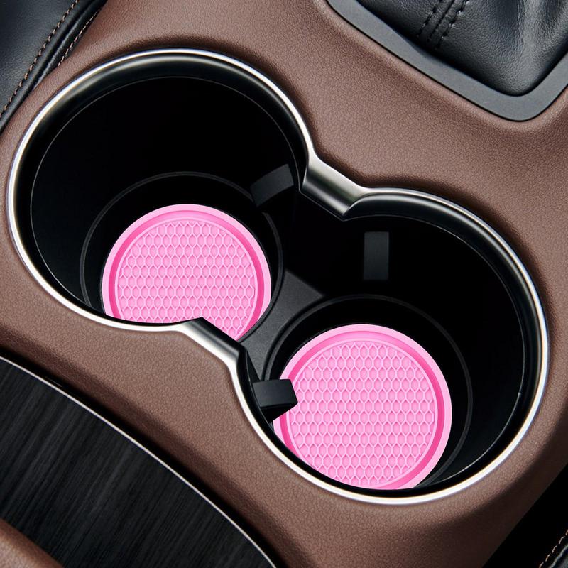 Car Coasters Vehicle Interior Cute Honeycomb Cup Mat Anti-Slip Auto Car Cup Holder Insert Coasters Universal Vehicle