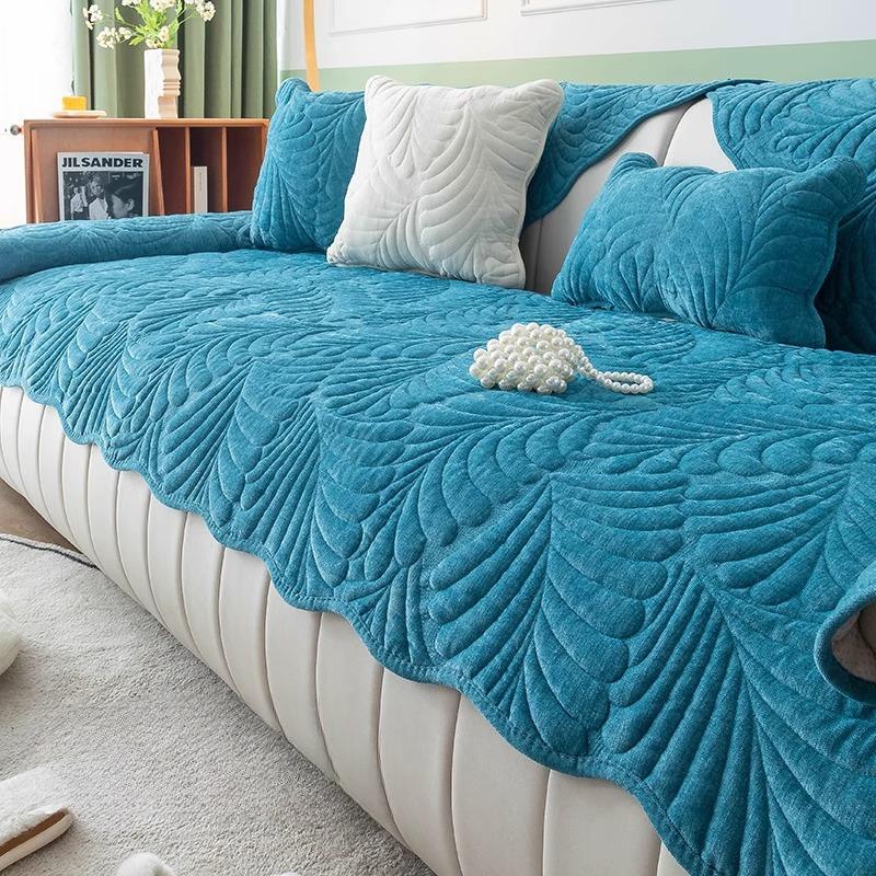 Подушка для дивана из синели, универсальная простая современная нескользящая подушка на четыре сезона, новая ткань для дивана с банановым листом, полотенце