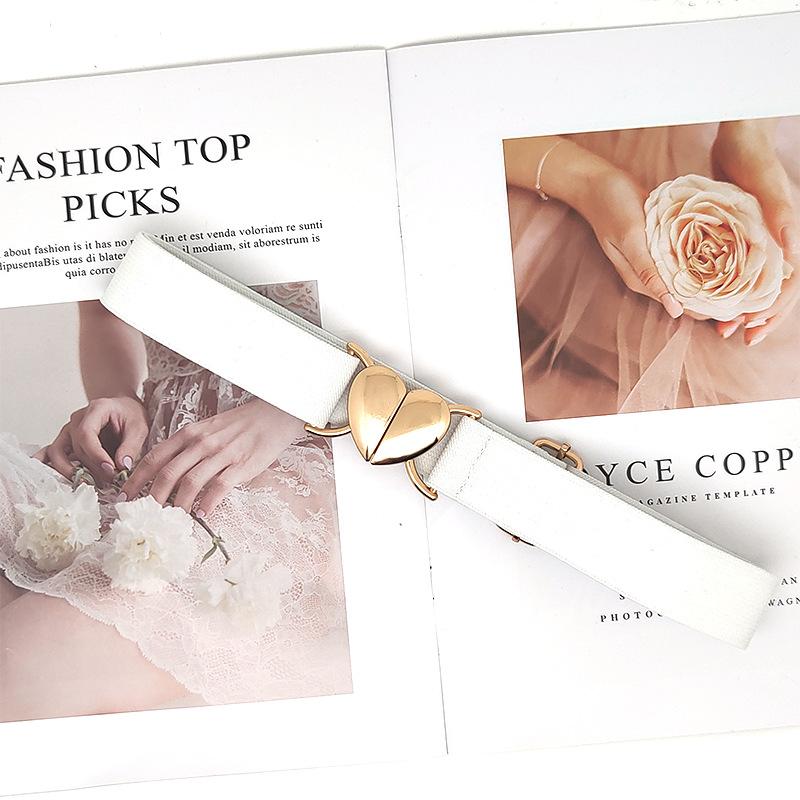Heart buckle waist belt women s elastic belt, lazy seamless adjustable versatile high-elasticity waistband