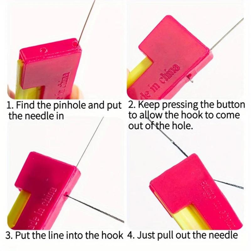 2pcs Automatic Needle Threader Tool - One-Touch Operation,for Seniors & Visually - Quick Threading, Ideal Gift for & Low Vision