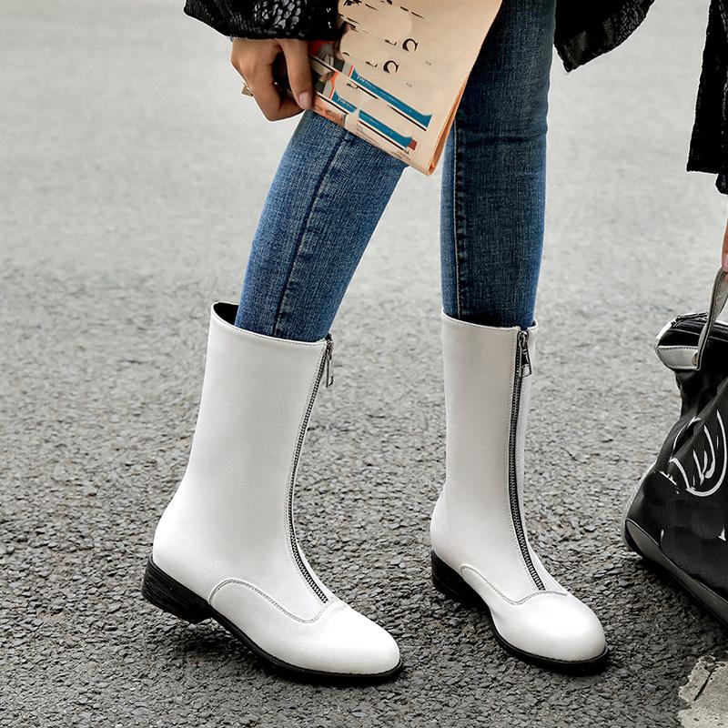 Women's Low-heeled Short Boots Autumn and Winter New Thick-heeled Large-size Comfortable Casual Short Boots