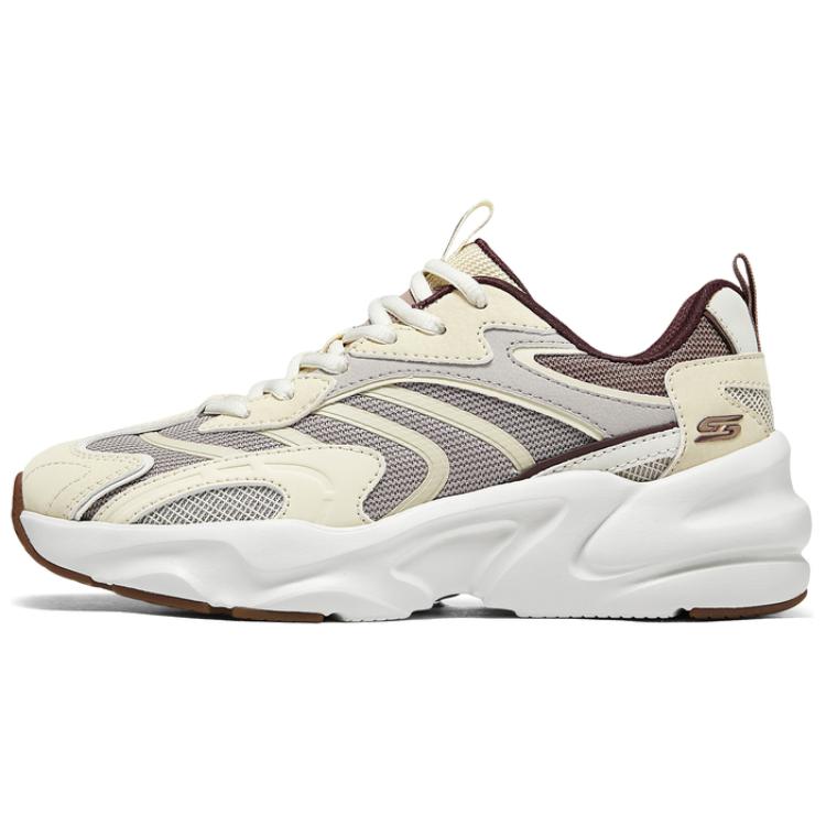 Skechers Bobs Bamina 2 Comfortable Durable Low Top Running Shoes Women sneakers Beige Brown 117369-NTBR 35.5