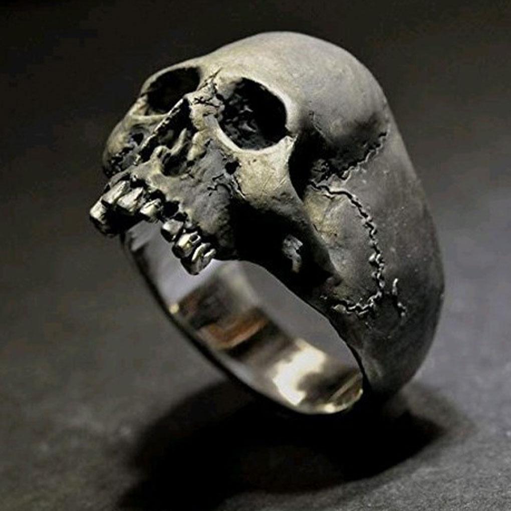 Exquisite Handmade Vintage Men Punk Ring Unique Gothic Skull Style Gothic Punk Horror Skull Rings