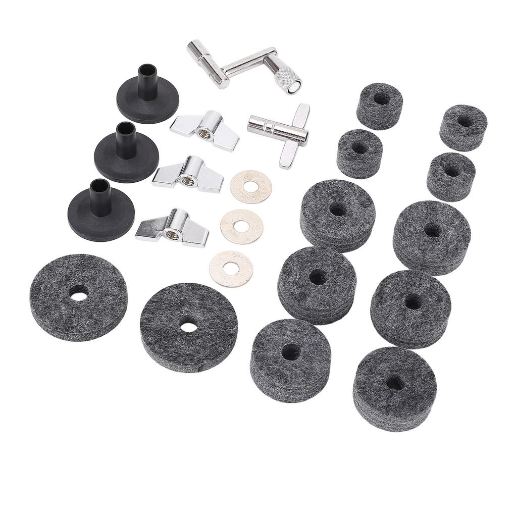 23 Stück Becken Ersatzzubehör Rutschfest 2,5cm 4cm 5cm Filzpads Trommelbecken Hülsen Muttern