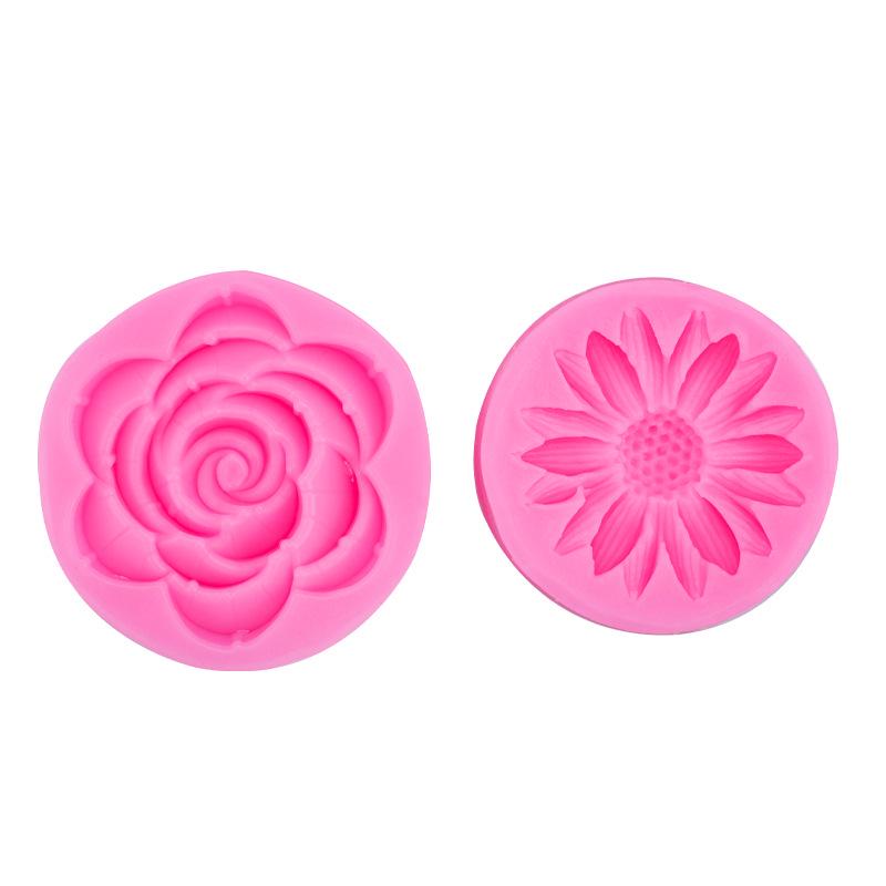 Daisy Rose Flower Silicone Mold for Cake, Chocolate, and Epoxy Clay Decorations