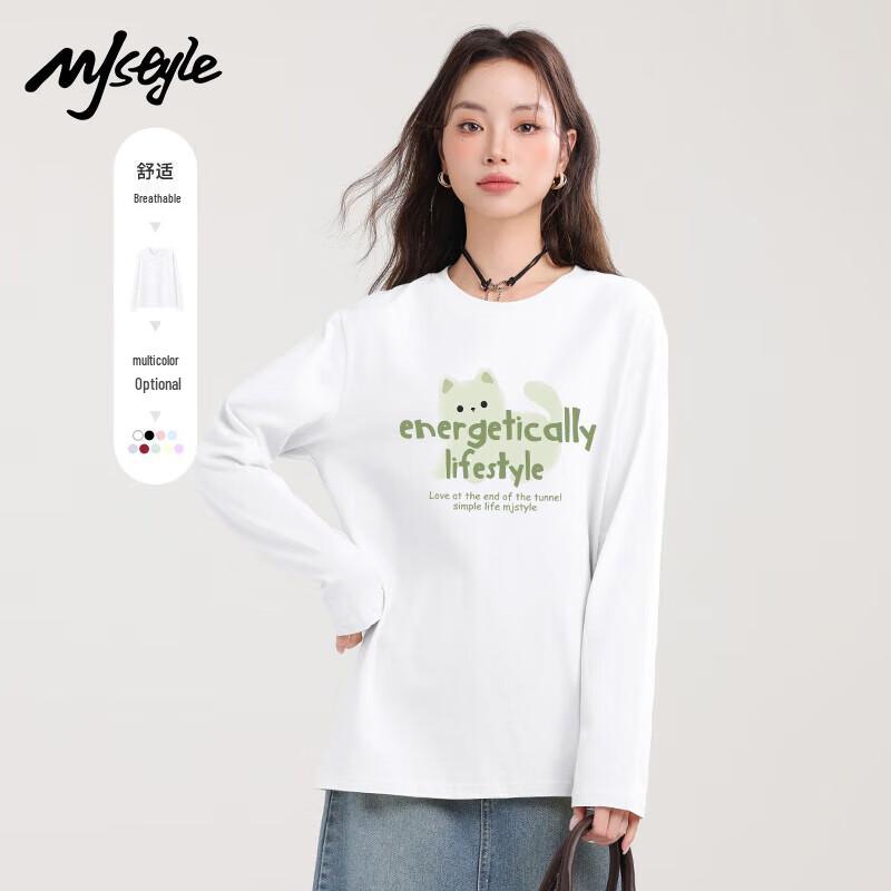 MJ STYLE Women s Pure Cotton Long Sleeve T-Shirt XL