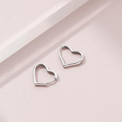 Boucles d'oreilles créoles classiques en argent sterling 925 en forme de cœur de pêche pour femmes, bijoux de mode élégants et luxueux pour soirée, géométriques, pendantes