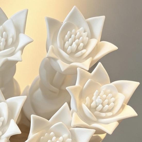 Office Ornament 3D Printed Tulip Shape Decorative Figurine Integrated Molding PLA Small Sculpture Home Decor