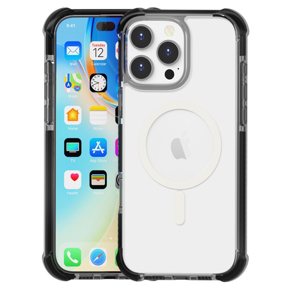 

Чехол для iPhone 16 Pro Max, совместимый с MagSafe, усиленные углы, ТПУ+акрил+ТПЭ чехол для телефона Black