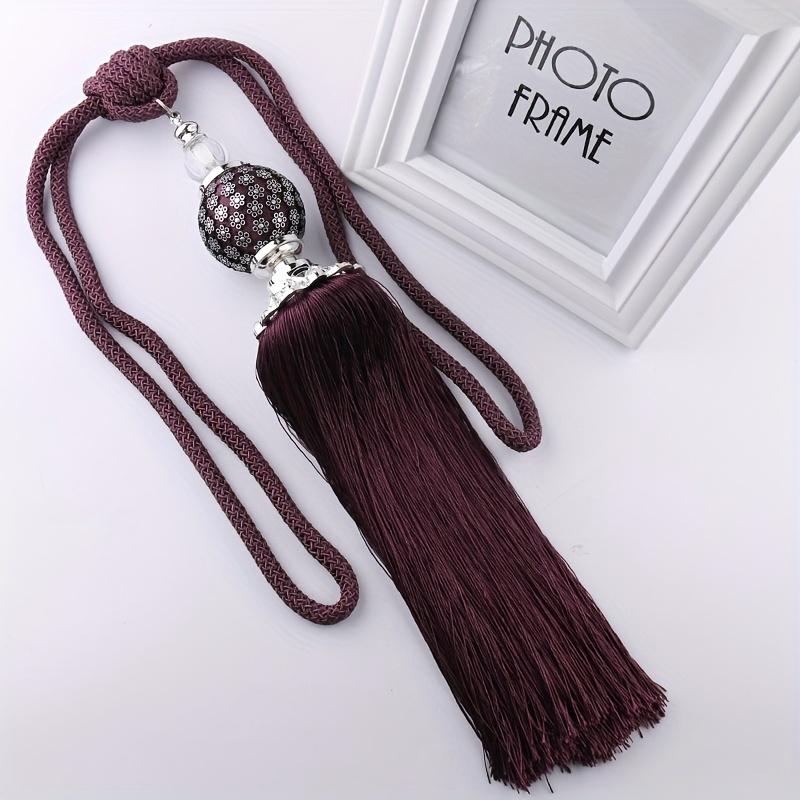 2pcs Plum Ball Tassel Hanging Ear Window Decoration, Can Be Used As Curtain Decoration for Bedroom, Living Room, Balcony