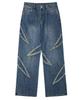 DECET Fringe Applique Wide Jeans Dcpt054Bluea