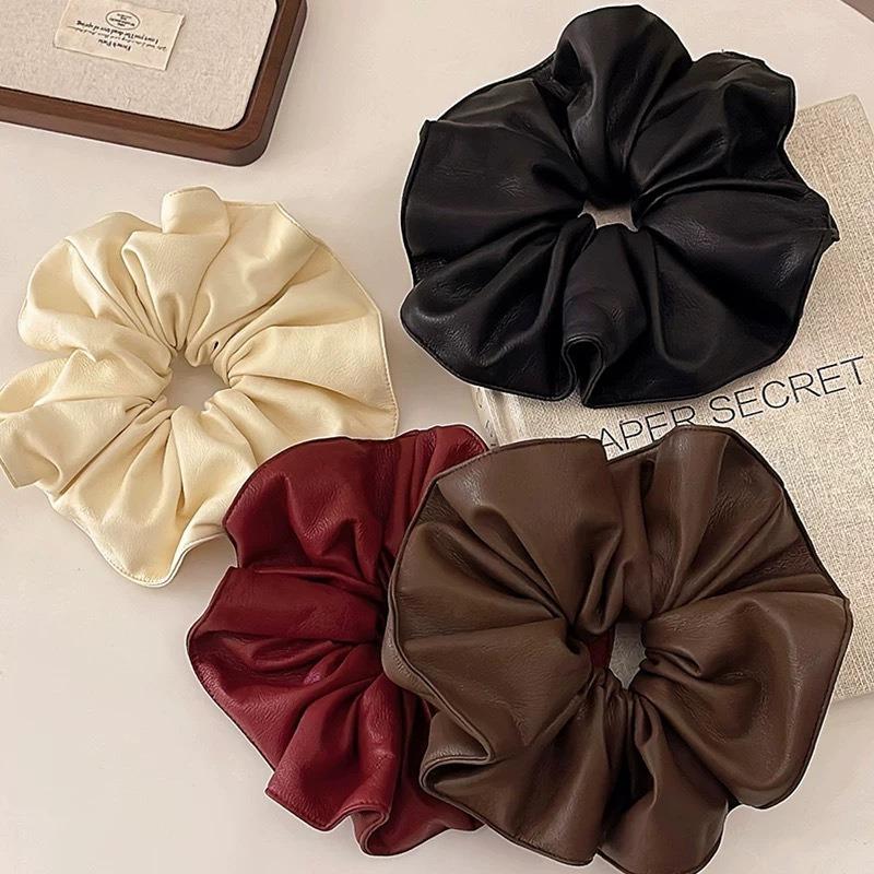 Large Leather Large Intestine Hair Band Leopard Print Retro Hair Tie Hair Tie and Hair Accessory