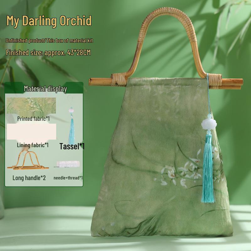 Bamboo Knot DIY Bag Kit - New Chinese Style Cotton Cheongsam Bag for Team Building & Salon Activities