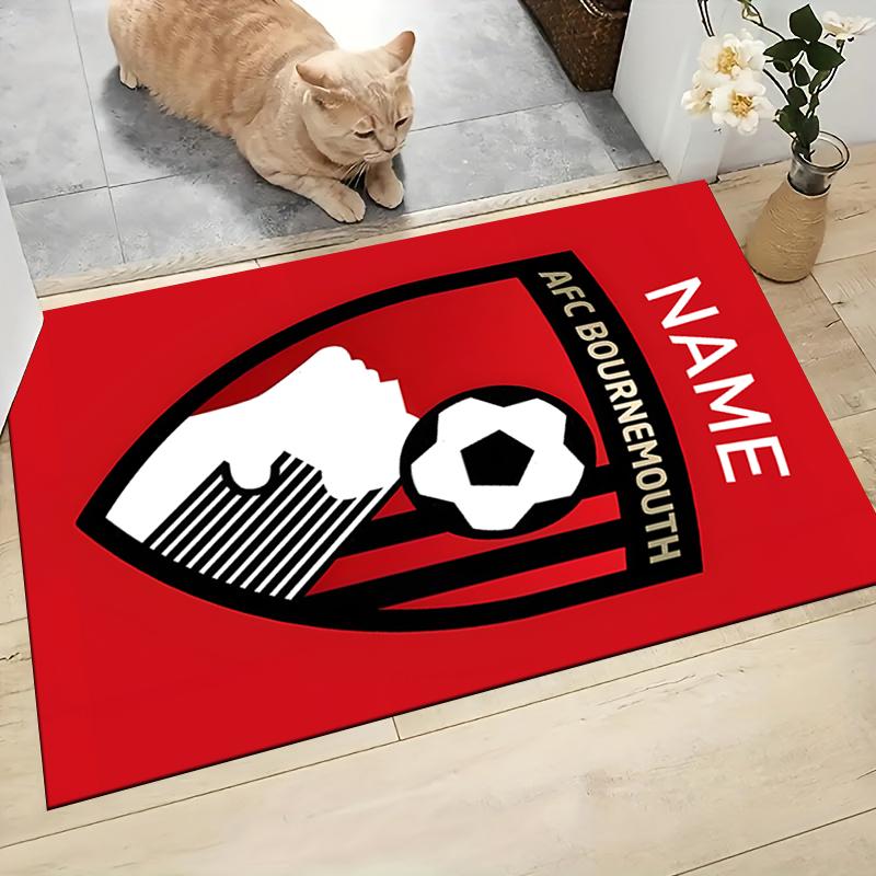 Custom Name AFC Bournemouth Crest Carpet Rug Customizable Soft Washable Anti-Slip Home Living Room Sofa Mats Personalized Rug. 0909223