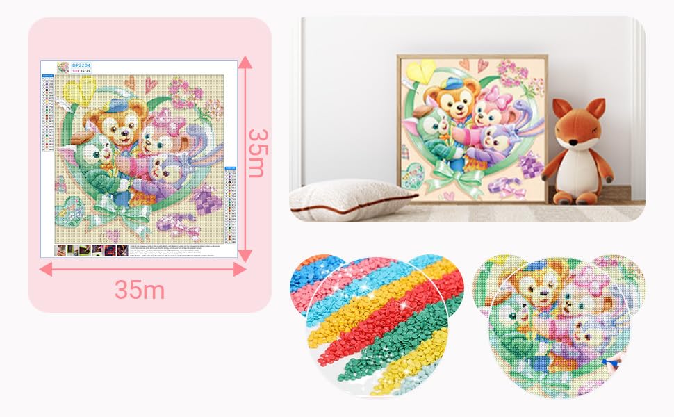 ZYSMIY Diamond Art DIY Handmade Painting Mosaic 5D Mosaic Diamond Cartoon 35x35cm Kit, Kit, Art, Art, Painting, Full-Paste Type, Animation, (DP2204)