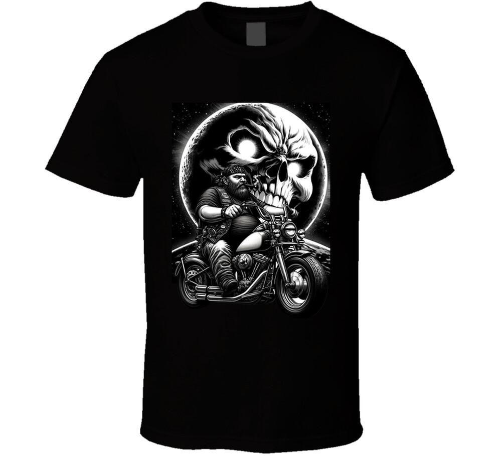 Biker 1 Skull Moon Open Road T Shirt S разноцветный