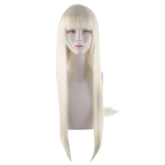 Women Long Straight Synthetic Wigs with Party Hairpiece Bangs Cosplay