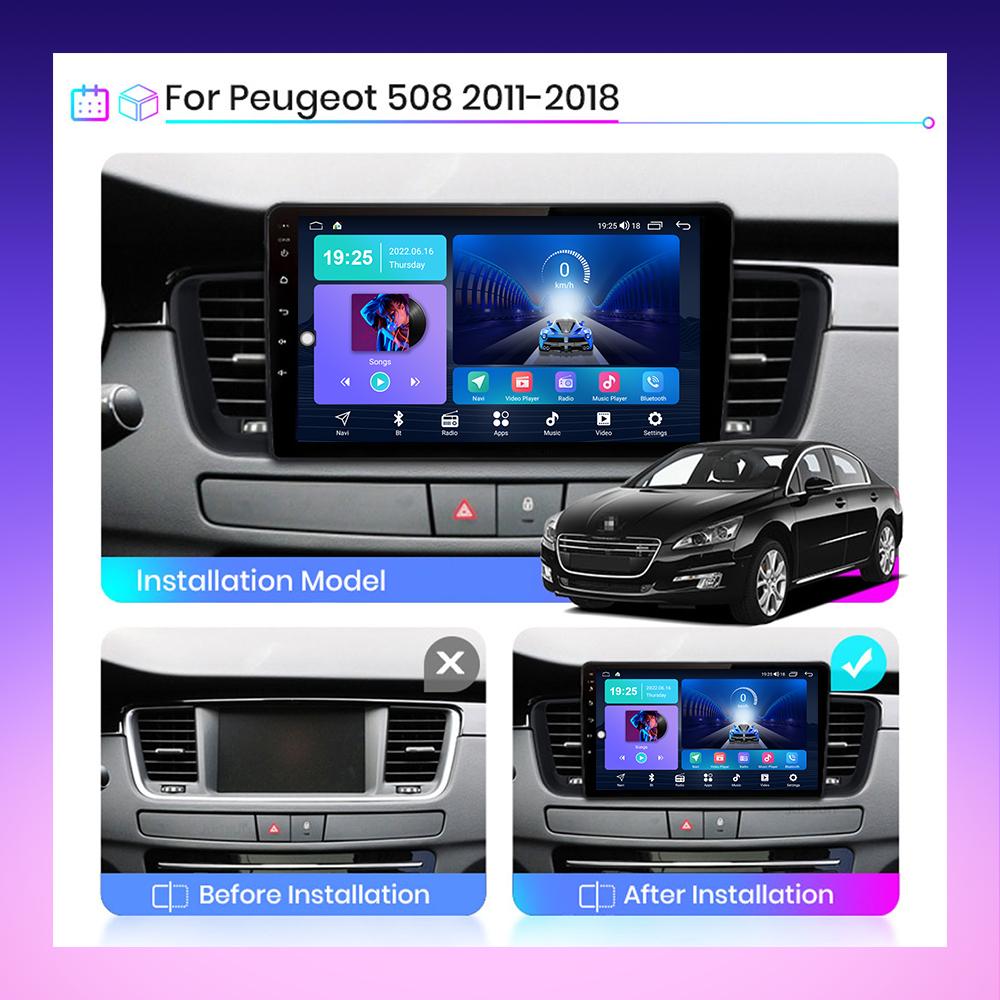 2 DIN Android Autoradio für Peugeot 508 2011-2018 Multimedia-Player Head Unit Stereo GPS Navigation WIFI 1 + 16GB