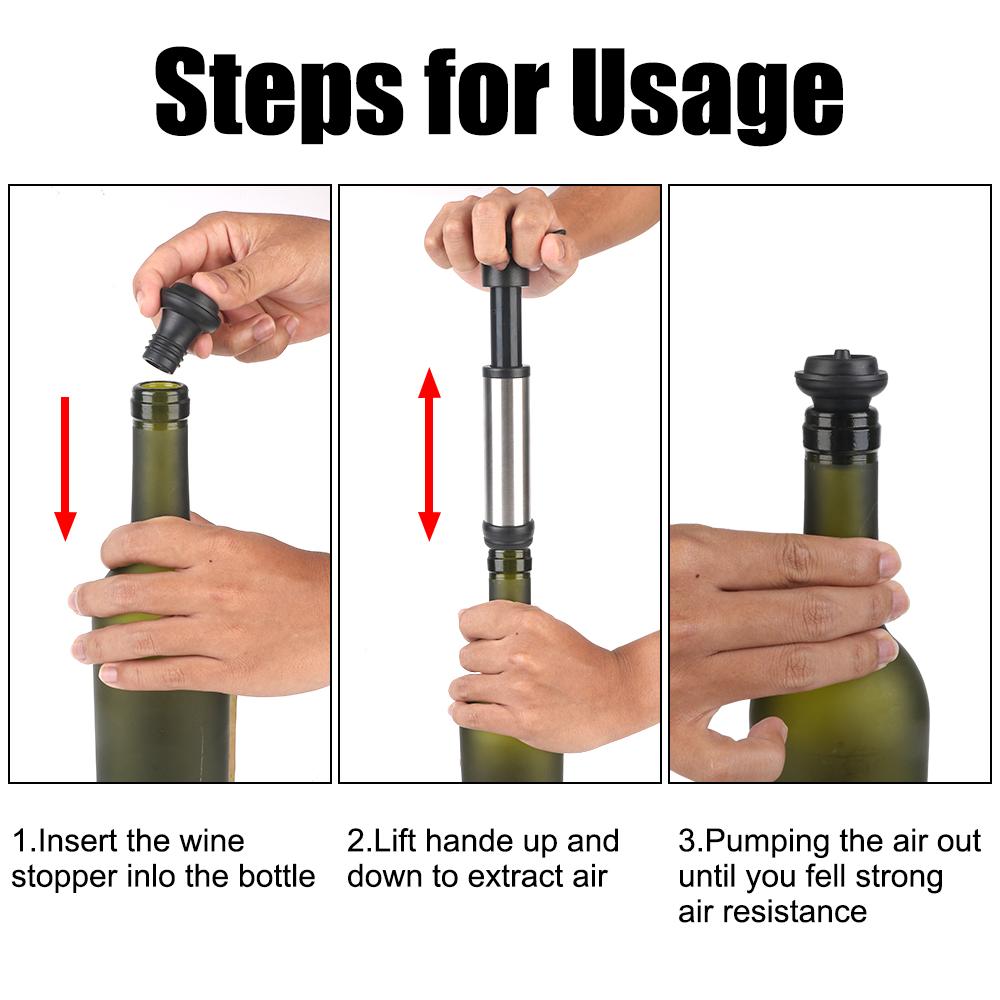 Kitchen Bar Tools Champagne Sealer Fresh Vacuum Wine Cork Portable Bottle Cap Plug Bar Supplies Fresh-keeping Seal Red Wine Bottle Stopper Creative