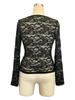Elegant 2025 V-Neck Fan Collar Lace Pullover - Long Sleeve Slimming Top