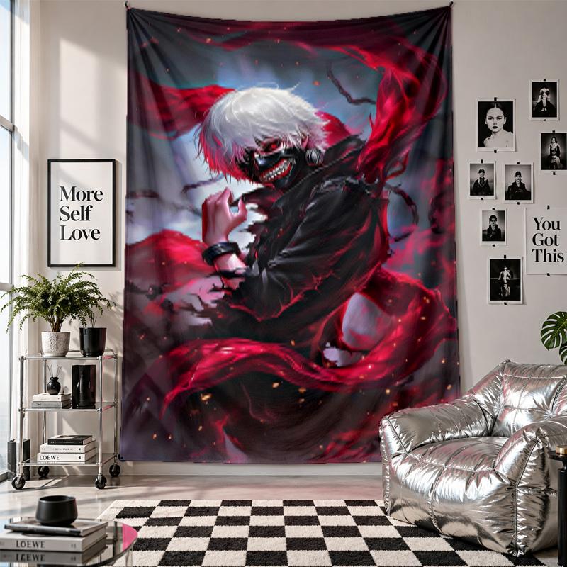 Wall TapestryTokyo Ghoul Art Hanging Cloth Decorative Background Cover for Room Decoration