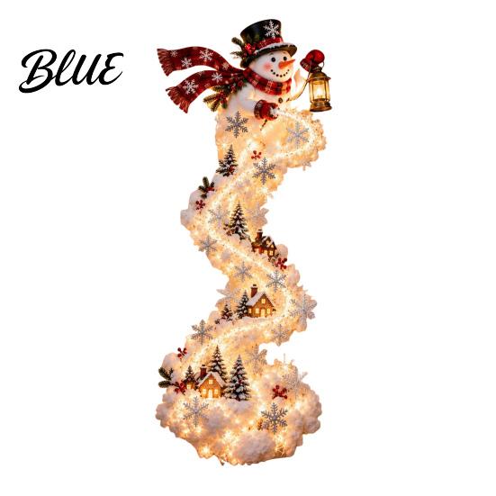 Rentier-Themenlichter Weihnachts-Zauberpfad Wandleuchte, Zug Baum Stern LED Kaskadierende Feiertagsdekoration Weihnachtsmann-Dekorationen mit Warmweißem Leuchten,