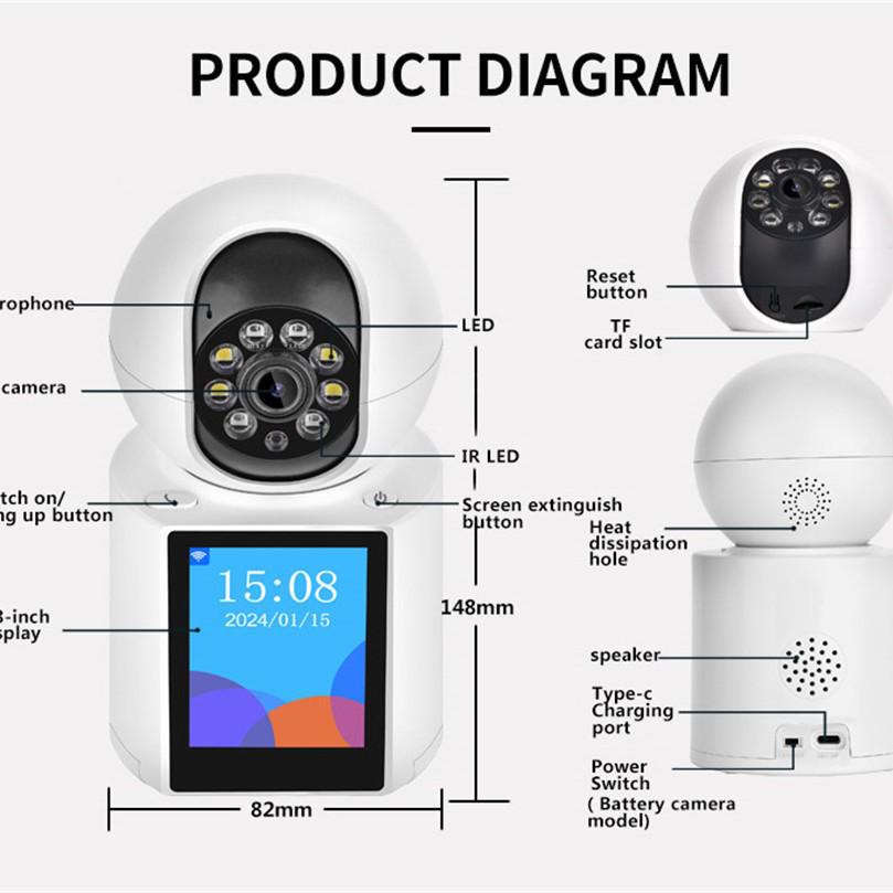 Ultra-Clear 360° Indoor WiFi Camera with Two-Way Video for Elderly Surveillance