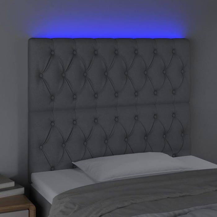 VidaXL Tête de Lit à LED Meuble de Chambre à Coucher Accessoire de Lit Simple Tête de Cadre de Lit Intérieur Gris Clair 3122750