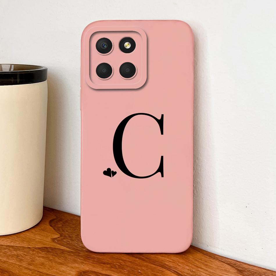 For Honor X8 X8A X8B X8C Case Simple Heart Letters Full Protection Phone Cases For Honor X 8 5G Soft Liquid Silicone Back Covers